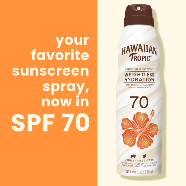 Hawaiian Tropic Weightless Hydration Sunscreen Clear Spray SPF 70 6 oz Shipt