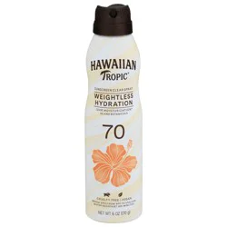 Hawaiian Tropic Broad Spectrum SPF 70 Weightless Hydration Sunscreen Clear Spray 6 oz