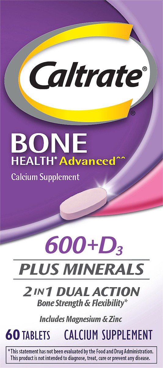 slide 7 of 11, Caltrate Tablets 600+D3 Plus Minerals Bone Health 60 ea, 60 ct