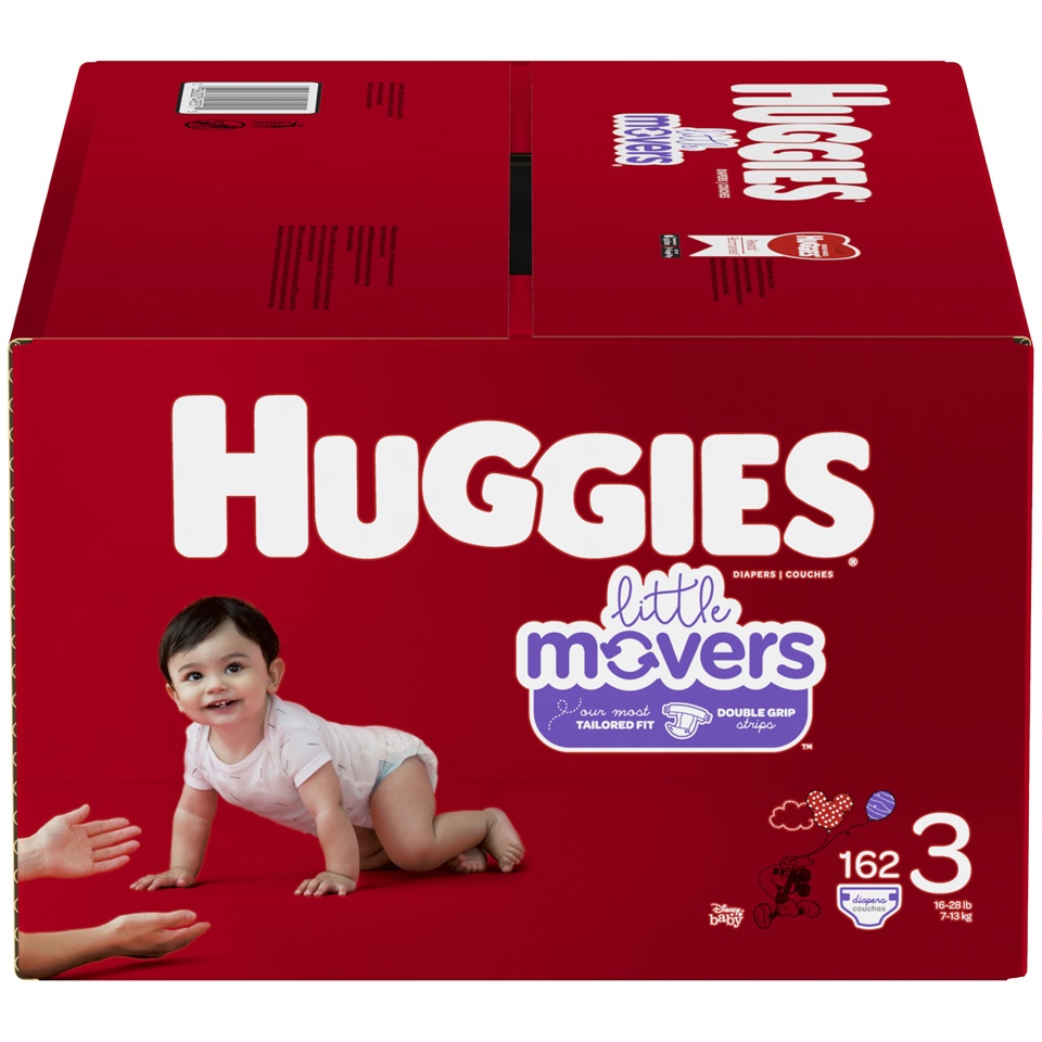 slide 1 of 3, Huggies Little Movers Diapers - Size 3, 162 ct