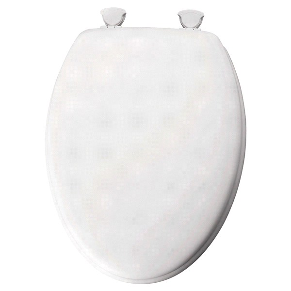 slide 1 of 1, Mayfair Elongated Molded Wood Toilet Seat With Easy-Clean & Change Hinges - White, 14.25 in x 2.06 in x 18.75 in