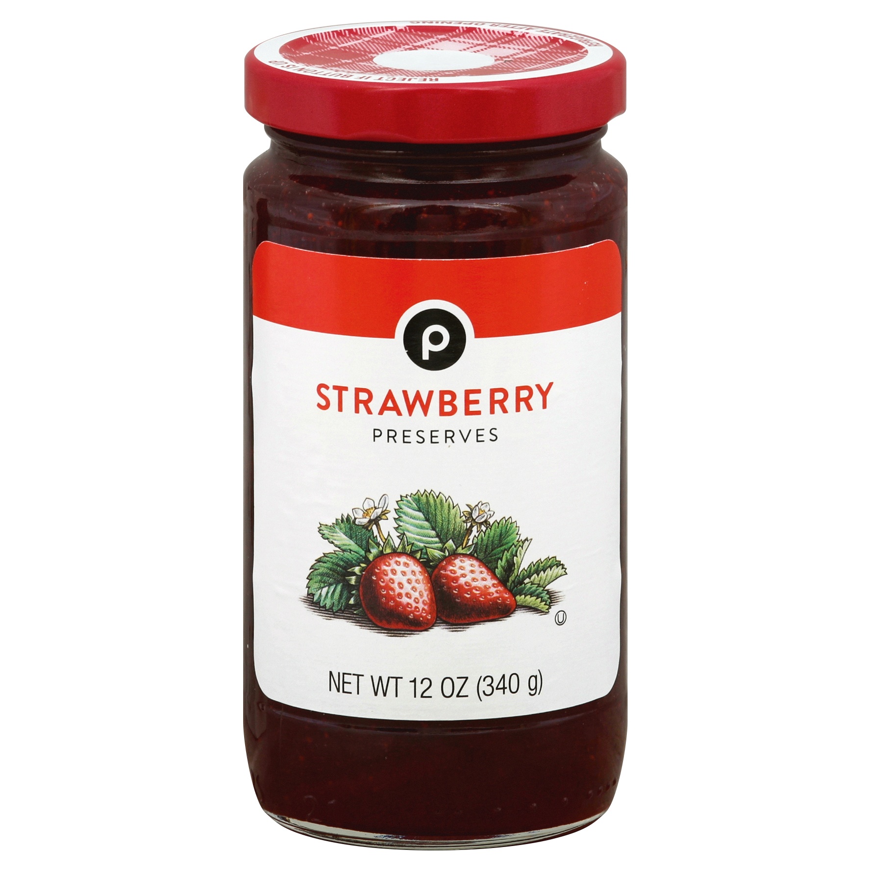 slide 1 of 1, Publix Strawberry Preserves, 12 oz