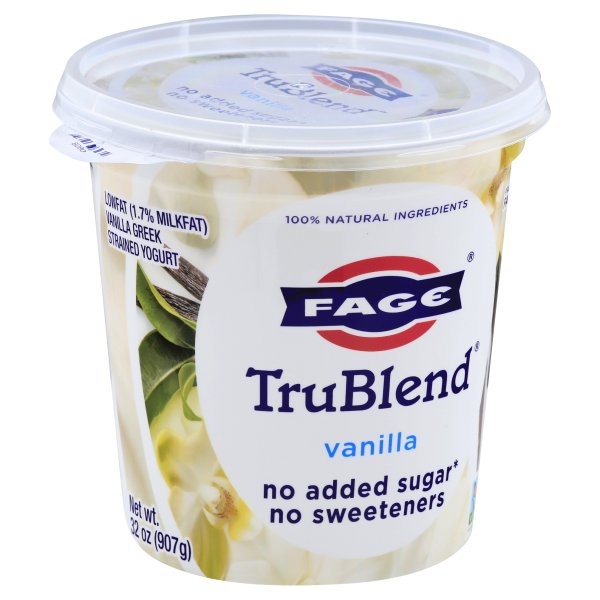 slide 1 of 1, Fage Greek Strained Yogurt Lowfat Vanilla, 32 oz