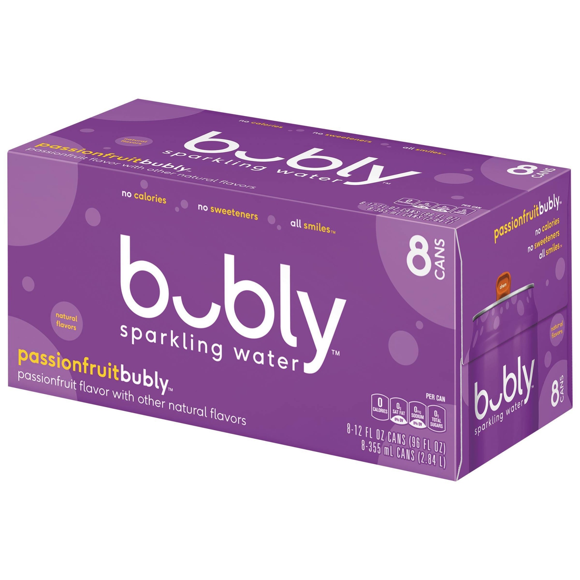 slide 1 of 1, bubly Sparkling Water Passionfruit - 96 oz, 96 oz