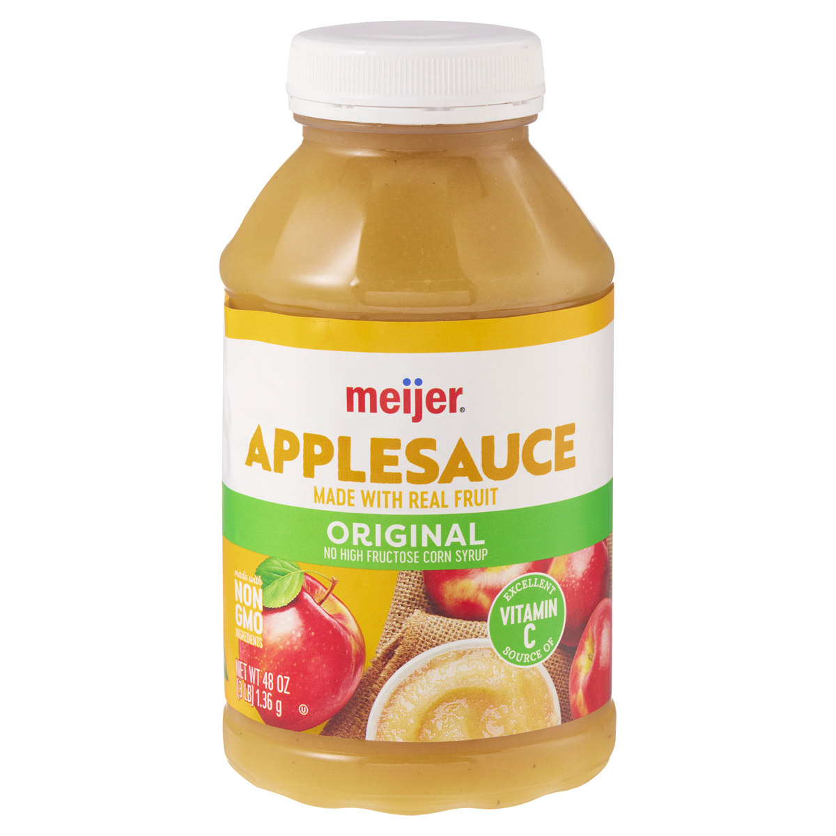 slide 1 of 2, Meijer Original Applesauce, 48 oz