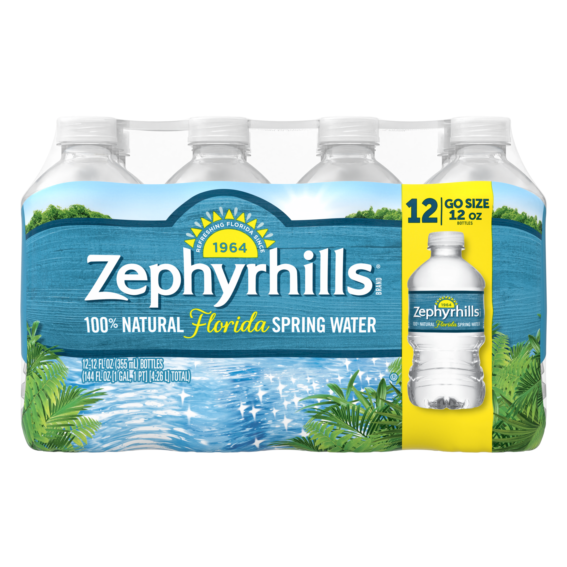 slide 3 of 5, ZEPHYRHILLS Brand Florida Spring Water, 12-ounce plastic bottles (Pack of 12), 12 ct