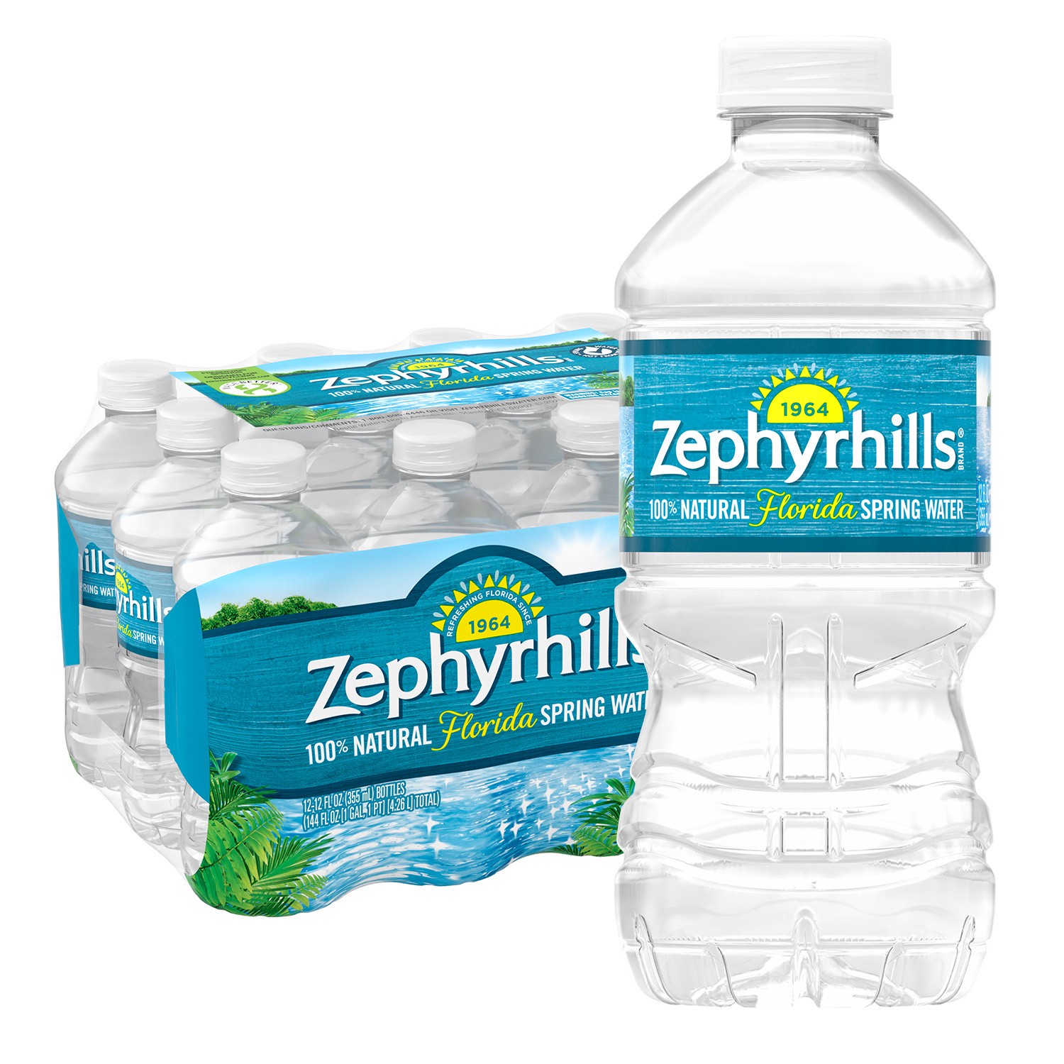slide 2 of 5, ZEPHYRHILLS Brand Florida Spring Water, 12-ounce plastic bottles (Pack of 12), 12 ct