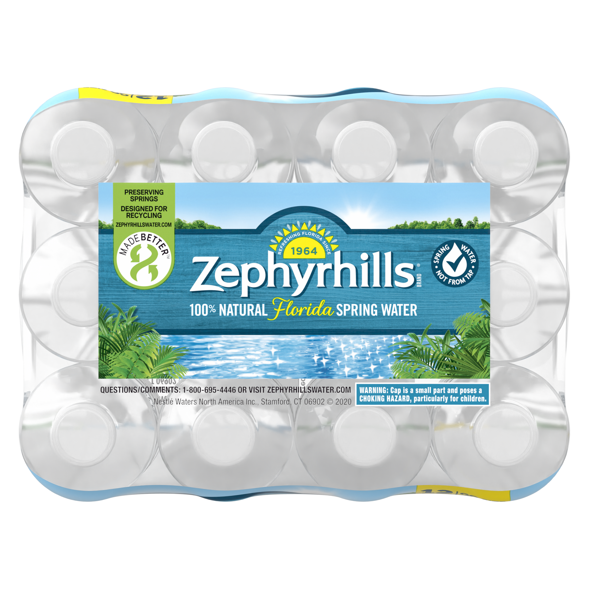 slide 5 of 5, ZEPHYRHILLS Brand Florida Spring Water, 12-ounce plastic bottles (Pack of 12), 12 ct