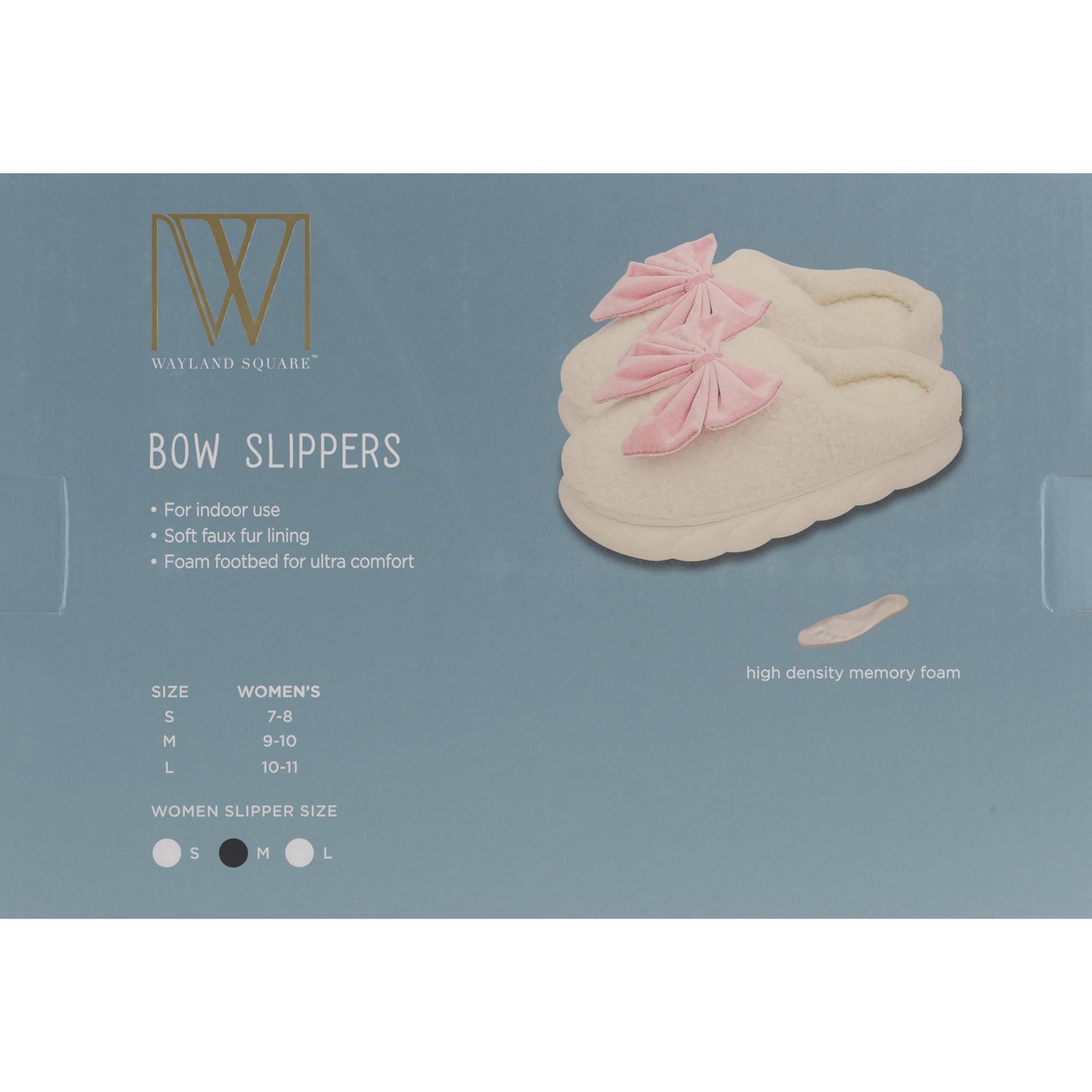 slide 2 of 4, Wayland Square Pink Bow Slippers, Assorted Sizes, 1 ct