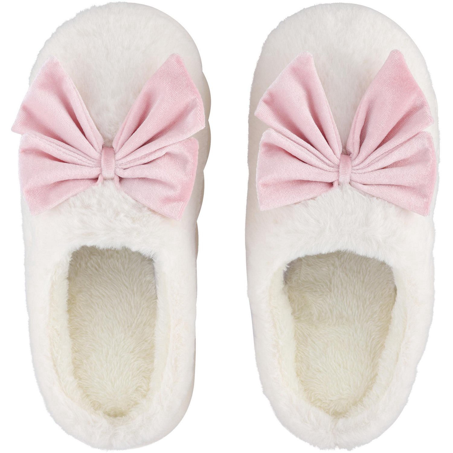 slide 1 of 4, Wayland Square Pink Bow Slippers, Assorted Sizes, 1 ct