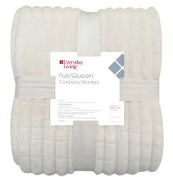 Everyday Living Corduroy White Blanket