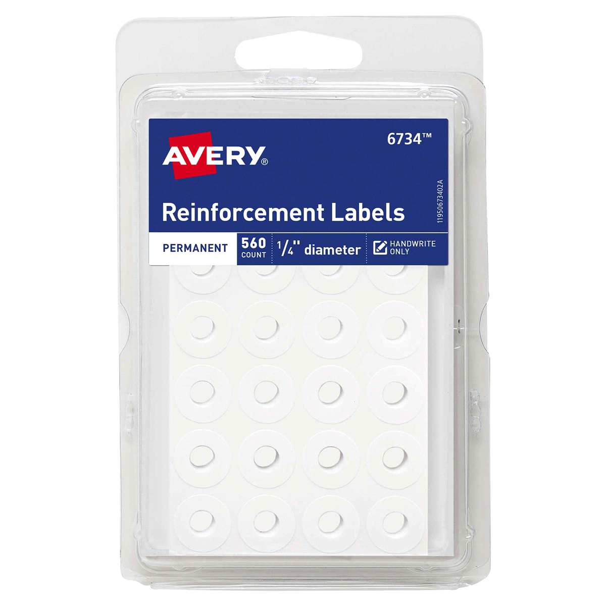 slide 1 of 1, Avery Reinforcement Labels, 560 ct