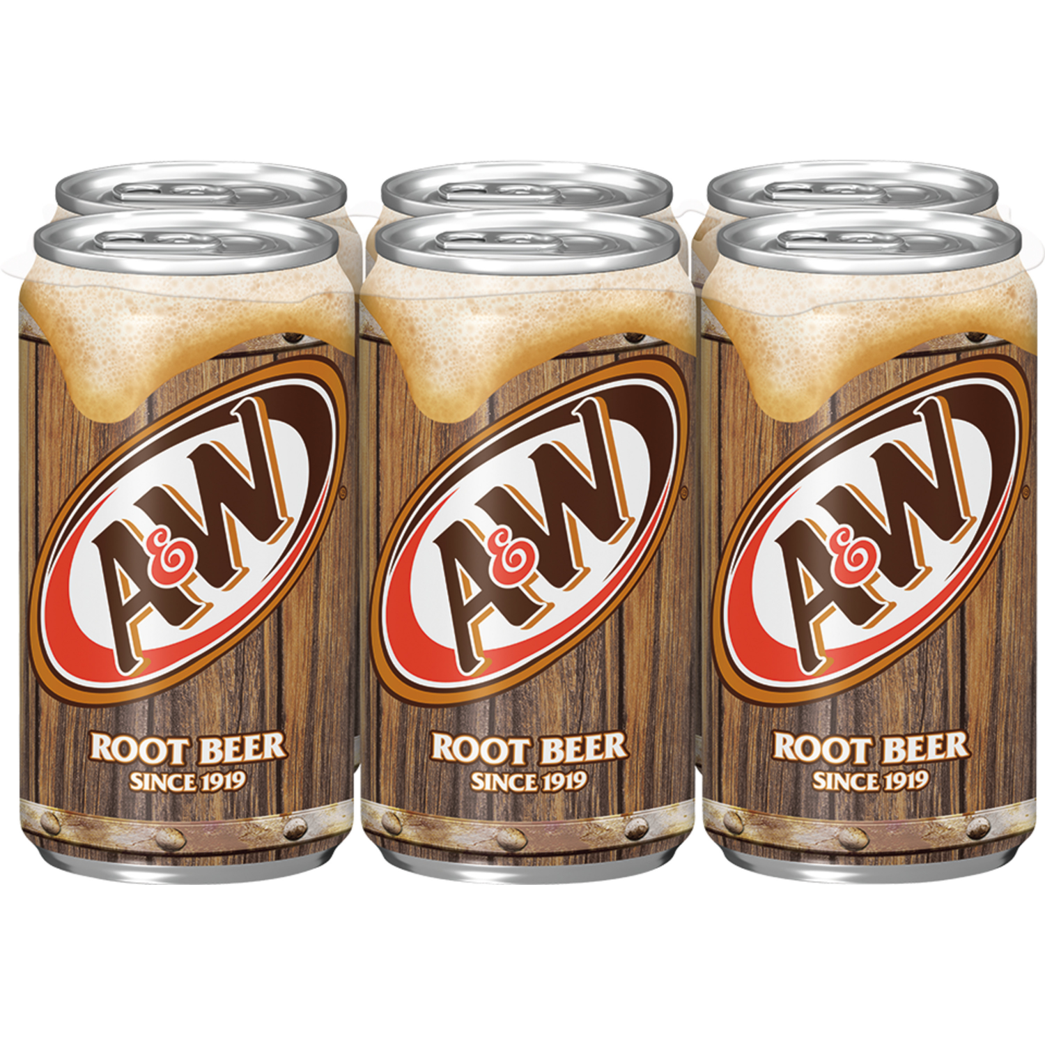 slide 2 of 2, A&W Root Beer Soda, 7.5 fl oz cans, 6 pack, 6 ct