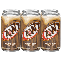 slide 4 of 5, A&W Root Beer Soda, 7.5 fl oz cans, 6 pack, 6 ct; 7.5 fl oz