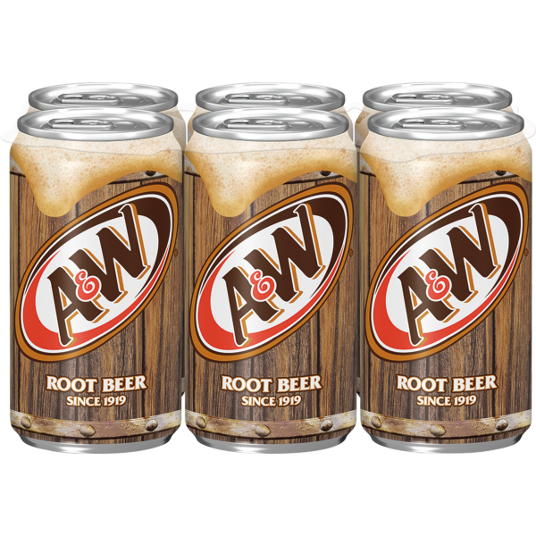 slide 2 of 5, A&W Root Beer Soda, 7.5 fl oz cans, 6 pack, 6 ct; 7.5 fl oz