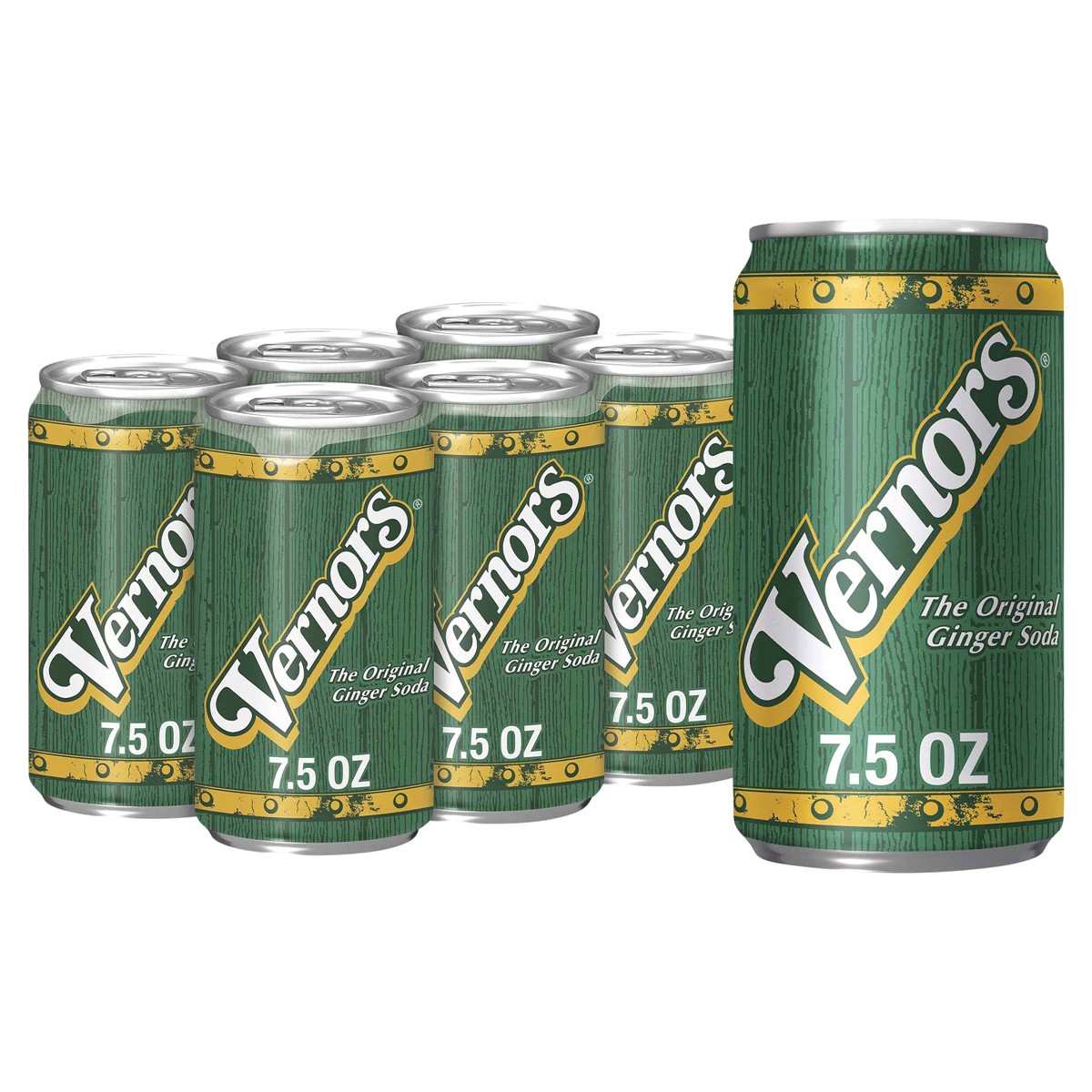 slide 6 of 7, Vernors Ginger Soda, 7.5 fl oz cans, 6 pack, 6 ct; 7.5 fl oz