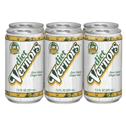 Vernors Zero Sugar Ginger Soda, 7.5 fl oz cans, 6 pack