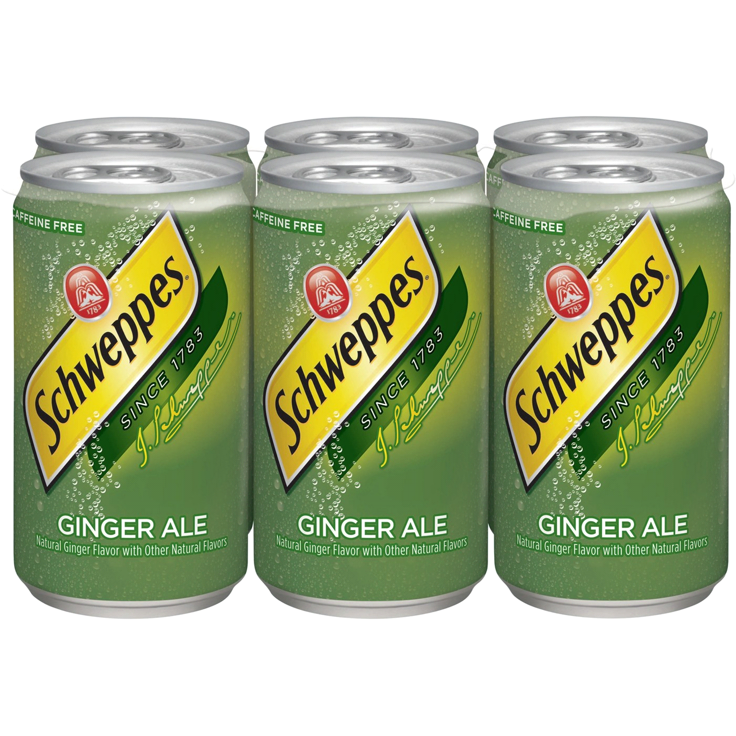 slide 1 of 1, Schweppes Ginger Ale Soda, 7.5 fl oz cans, 6 pack, 6 ct