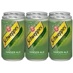 Schweppes Ginger Ale Soda, 7.5 fl oz cans, 6 pack