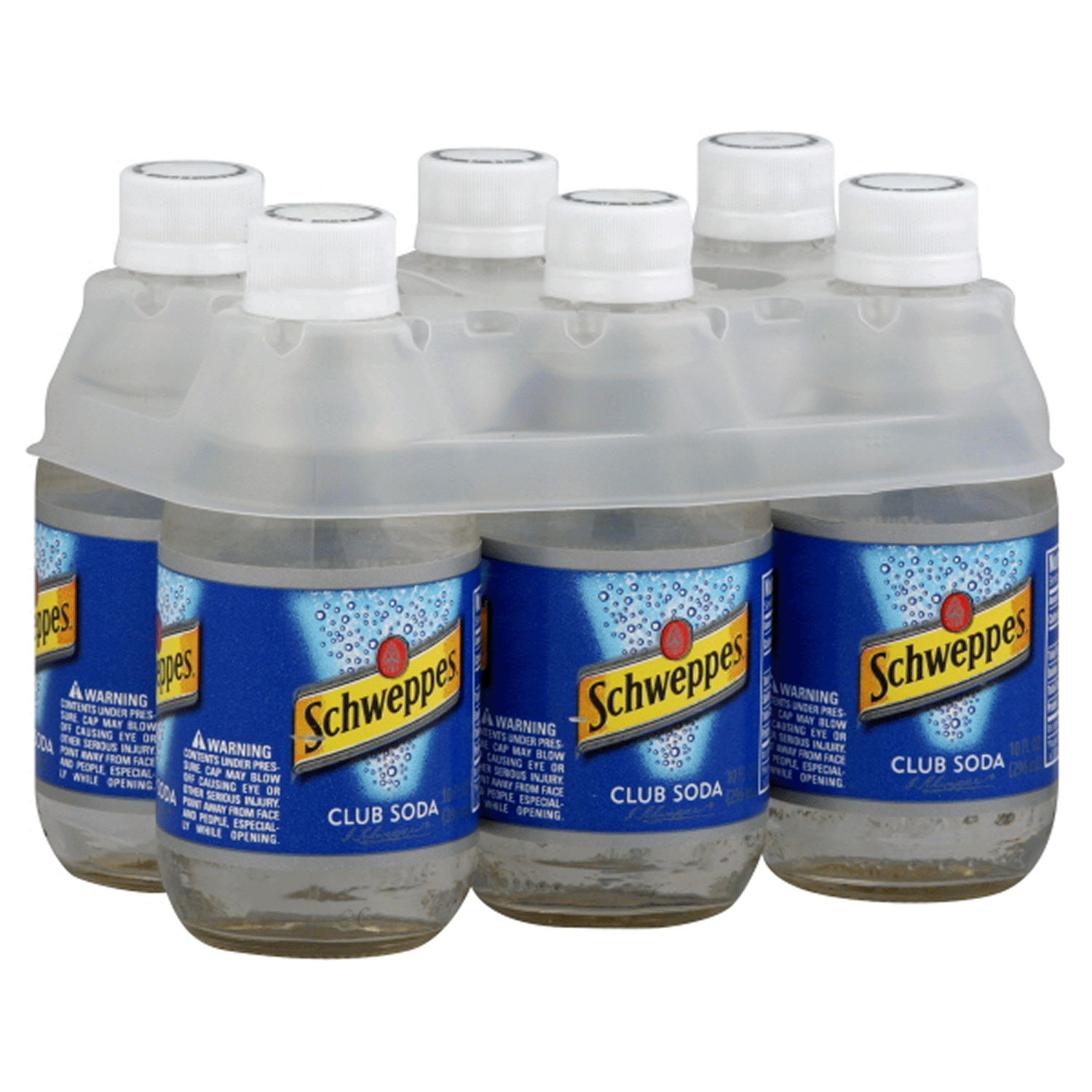 slide 1 of 1, Schweppes Club Soda 6-10 fl oz, 6 ct, 60 fl oz