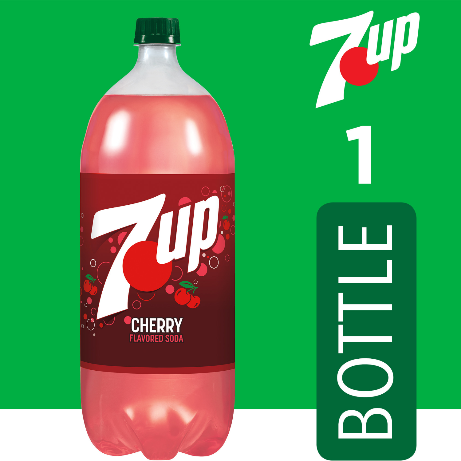 slide 3 of 4, 7UP Cherry Flavored Soda, 2 L bottle, 2.1 qt