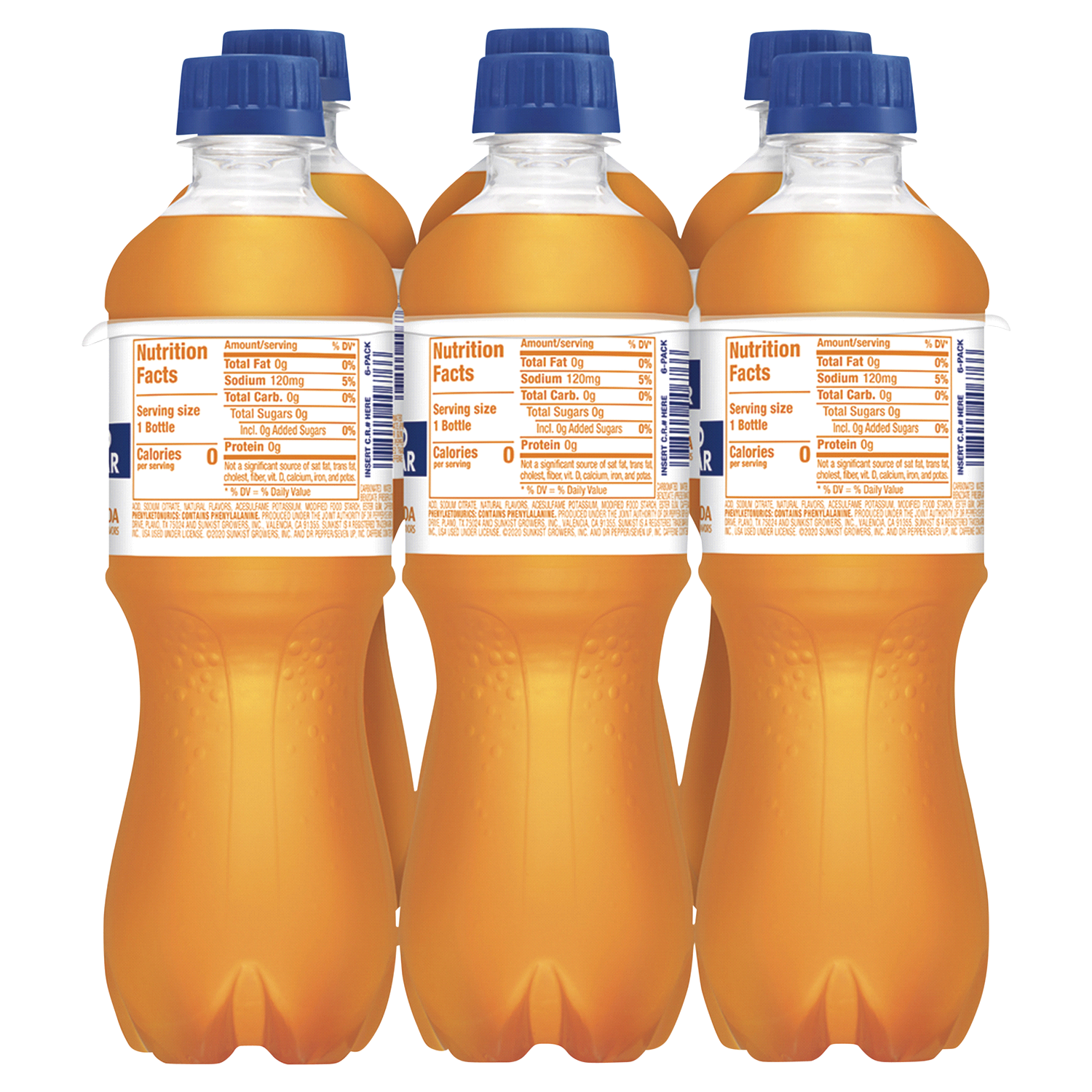 slide 4 of 5, Sunkist Zero Sugar Orange Soda- 6 ct; 16.9 oz - 6 ct; 16.9 oz, 6 ct; 16.9 oz