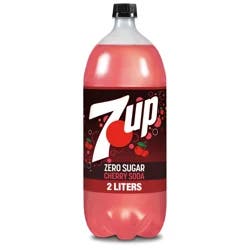 7UP Cherry Flavored Zero Sugar Soda, 2 L bottle