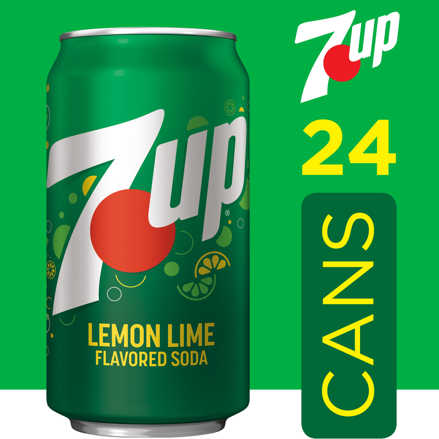 slide 4 of 5, 7UP Lemon Lime Soda, 12 fl oz cans, 24 pack, 24 ct; 12 oz