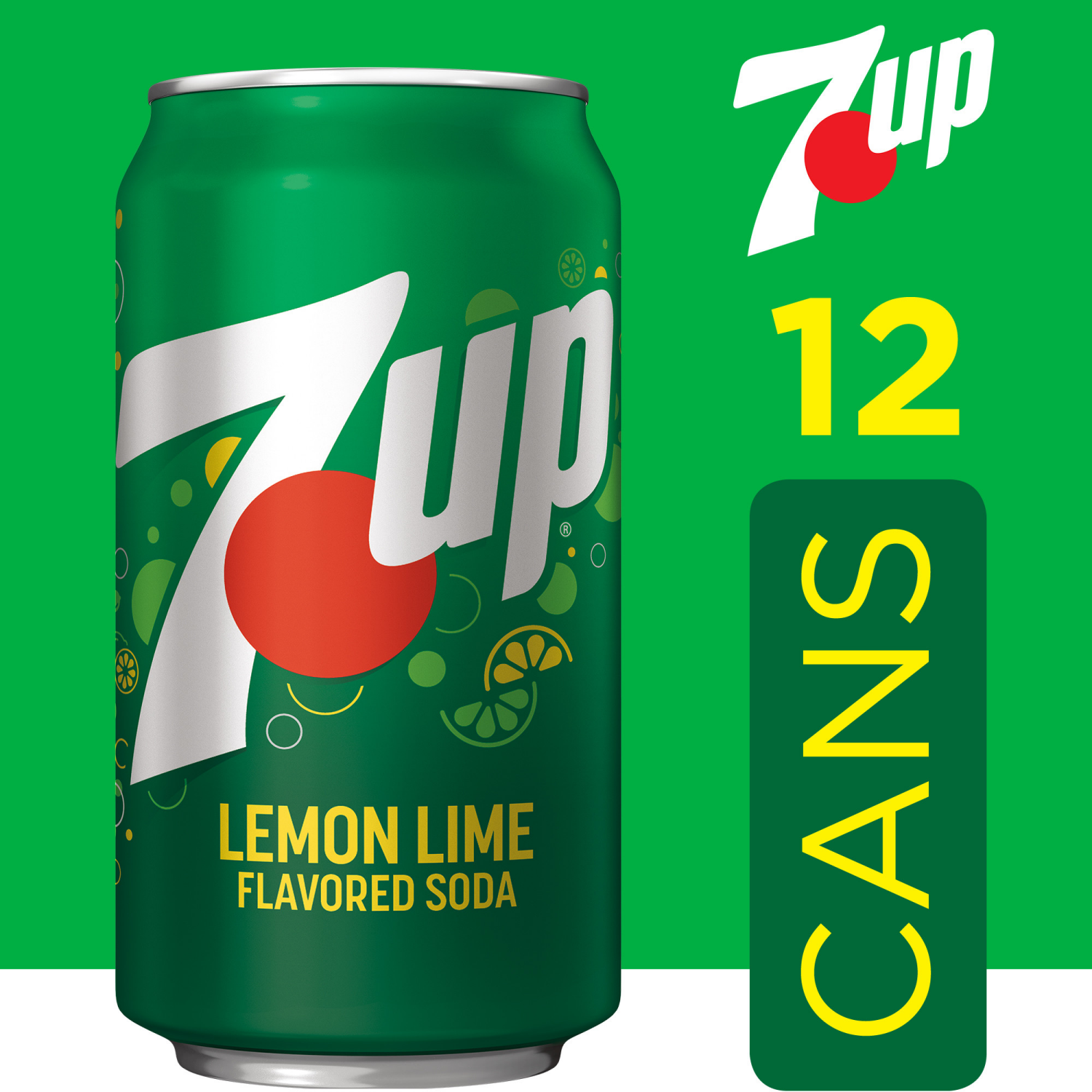slide 4 of 5, 7UP Lemon Lime Soda, 12 fl oz cans, 12 pack, 12 ct; 12 fl oz