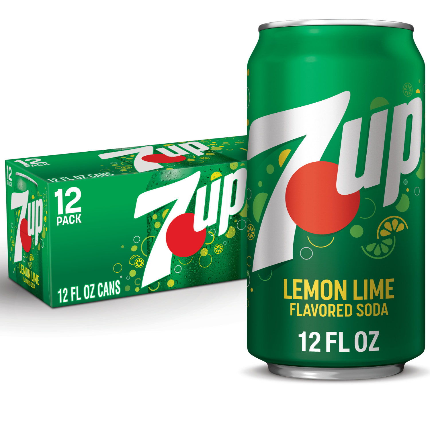 slide 1 of 5, 7UP Lemon Lime Soda, 12 fl oz cans, 12 pack, 12 ct; 12 fl oz