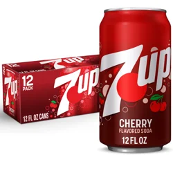7UP Cherry Flavored Soda, 12 fl oz cans, 12 pack