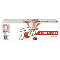 slide 18 of 25, 7UP Cherry Flavored Zero Sugar Soda, 12 fl oz cans, 12 pack, 12 ct; 12 fl oz