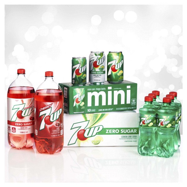 slide 14 of 25, 7UP Cherry Flavored Zero Sugar Soda, 12 fl oz cans, 12 pack, 12 ct; 12 fl oz