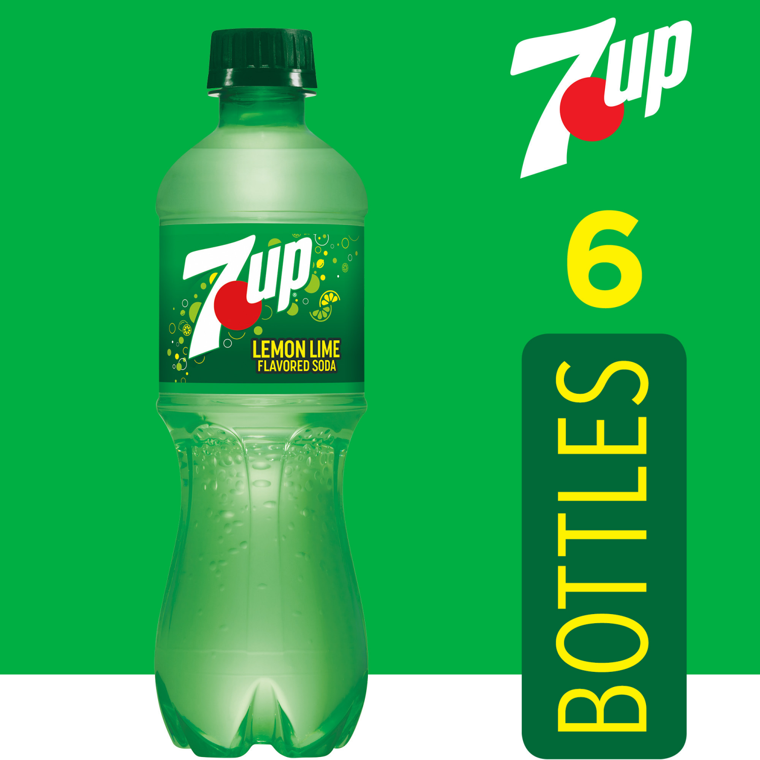 slide 4 of 5, 7UP Lemon Lime Soda, .5 L bottles, 6 pack, 6 ct; 16.9 fl oz