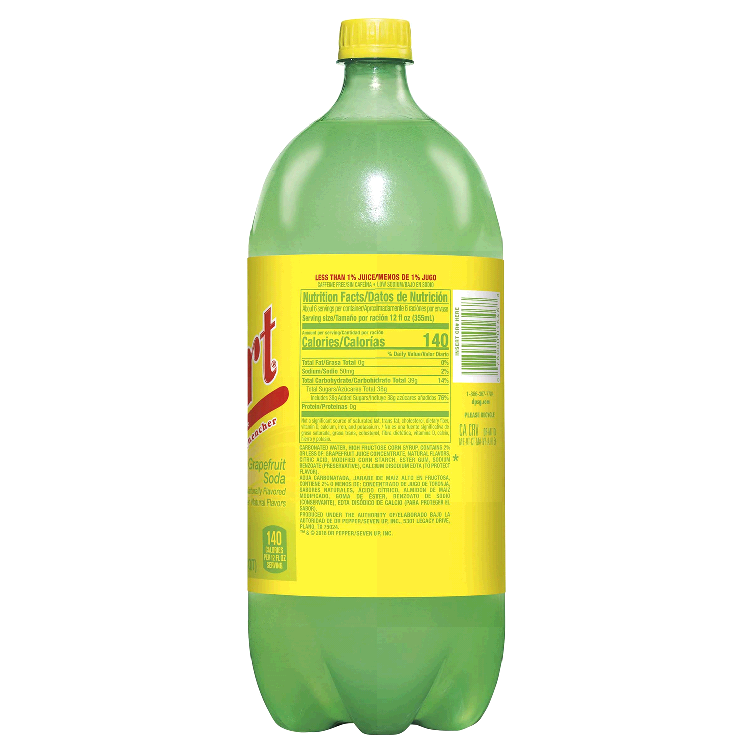 slide 4 of 5, Squirt Caffeine Free Grapefruit Thirst Quencher 2 lt, 2 liter