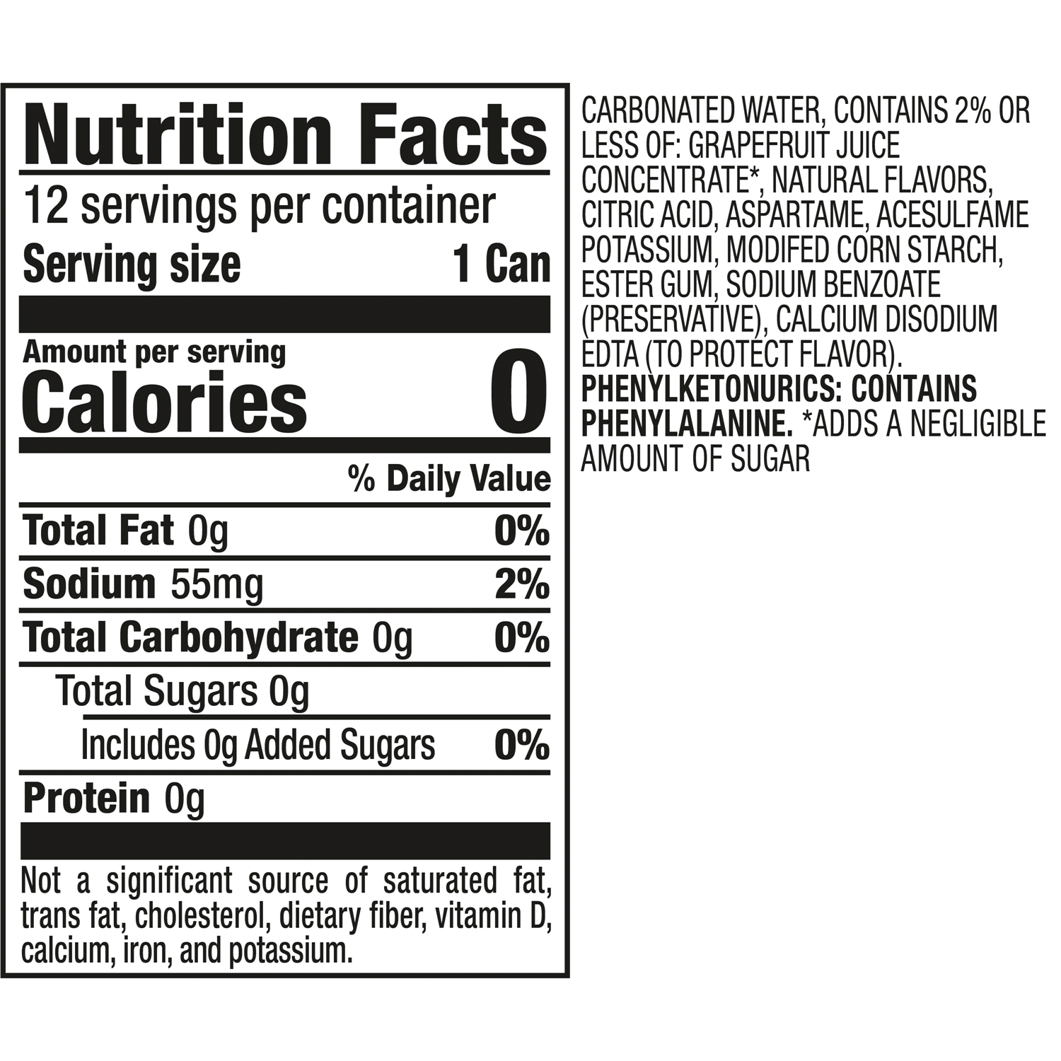 slide 2 of 5, Squirt 12 Pack Zero Sugar Grapefruit Soda 12 - 12 fl oz Cans, 12 ct; 12 oz
