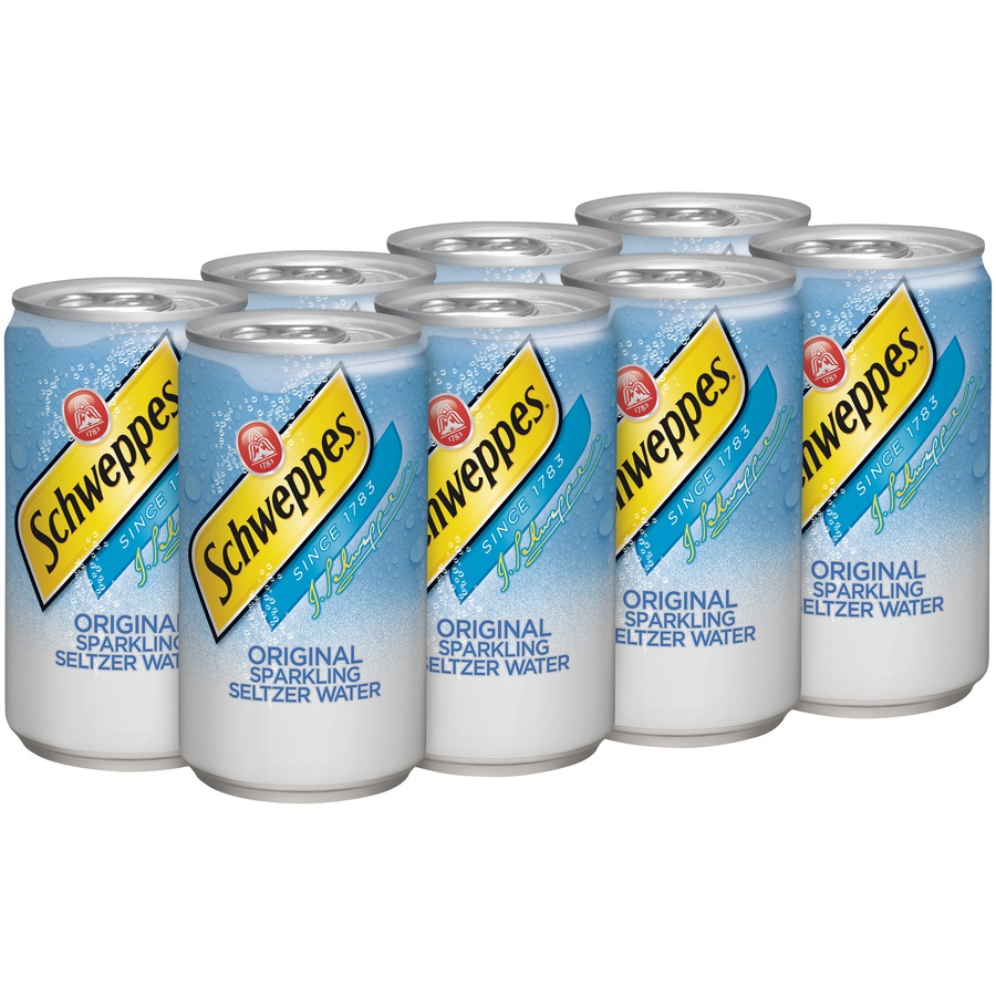 slide 2 of 3, Schweppes Original Sparkling Seltzer Water, 7.5 fl oz cans, 8 pack, 8 ct