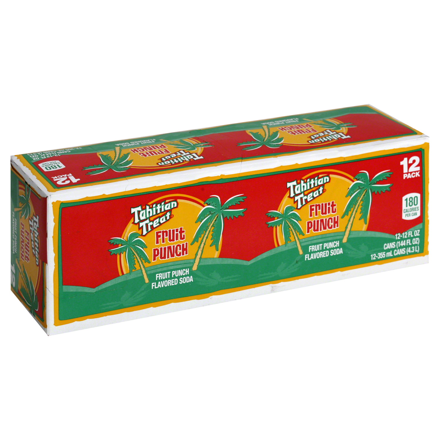 slide 1 of 1, Tahitian Treat Fruit Punch Soda, 12 fl oz cans, 12 pack, 12 ct; 12 fl oz