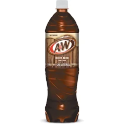 A&W Root Beer Soda, 1.25 L bottle