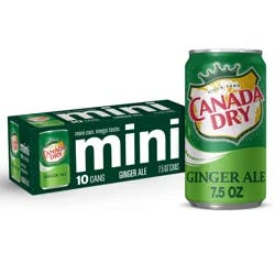 Canada Dry Ginger Ale Soda, 7.5 fl oz cans, 10 pack