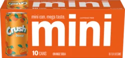 Crush Caffeine Free Mini Orange Soda 10 - 7.5 fl oz Cans