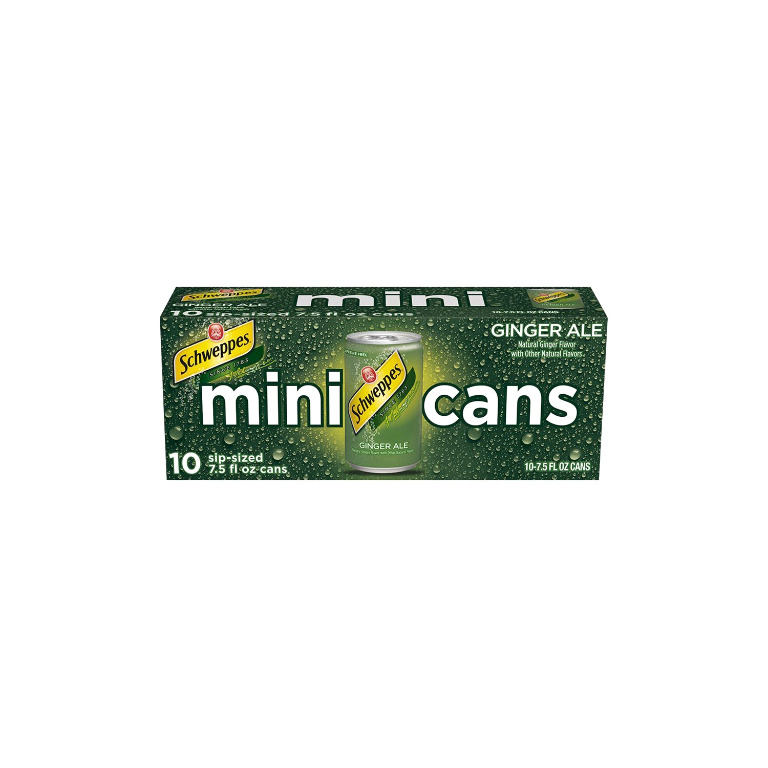 slide 1 of 2, Schweppes Ginger Ale Soda, 7.5 fl oz Mini Cans, 10 pack - 10 ct, 10 ct; 7.5 oz
