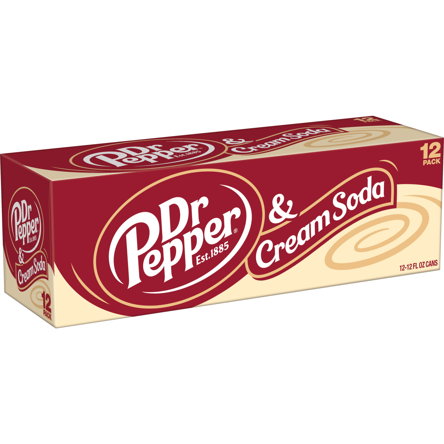 slide 4 of 8, Dr Pepper and Cream Soda, 12 fl oz cans, 12 pack, 12 ct; 12 fl oz