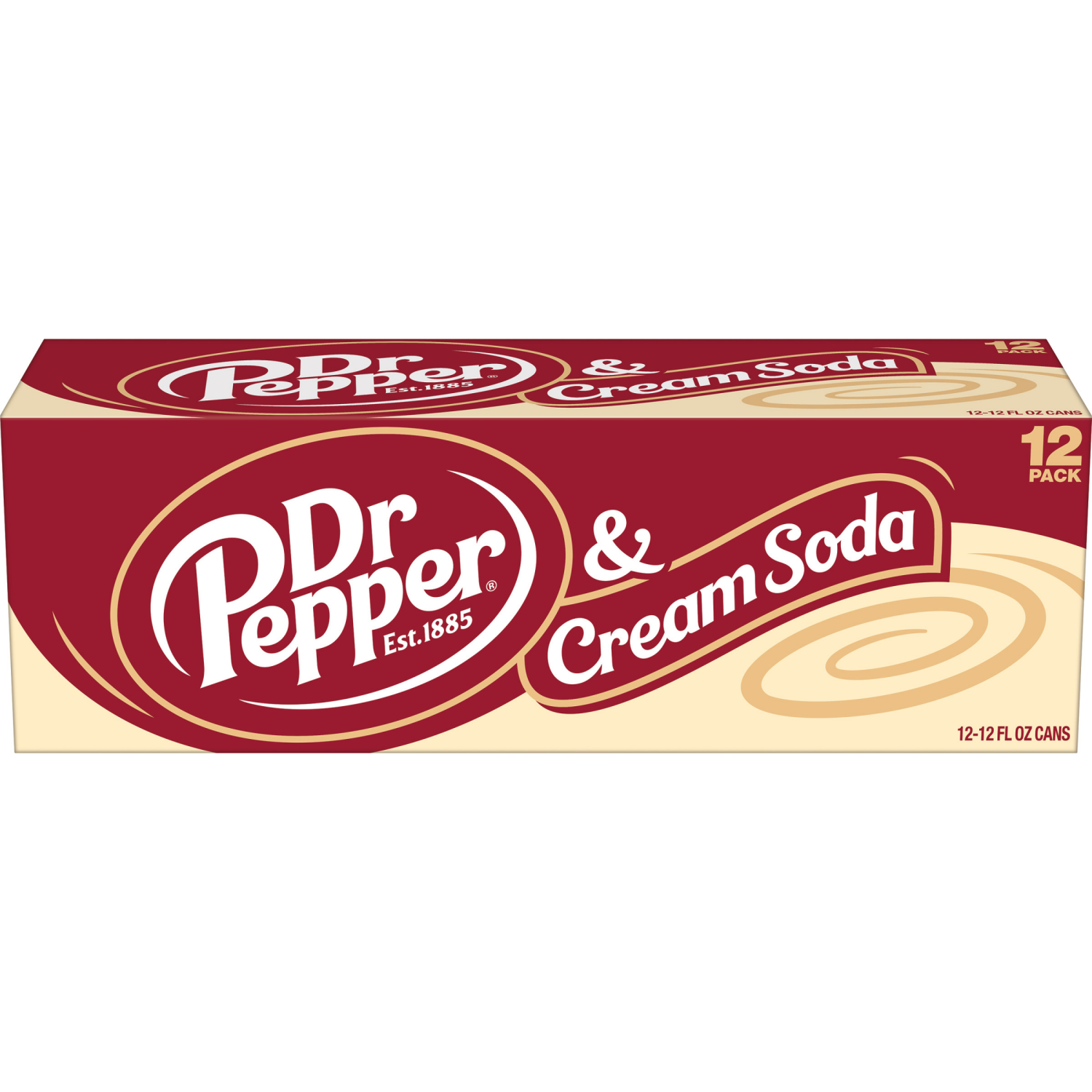 slide 6 of 8, Dr Pepper and Cream Soda, 12 fl oz cans, 12 pack, 12 ct; 12 fl oz