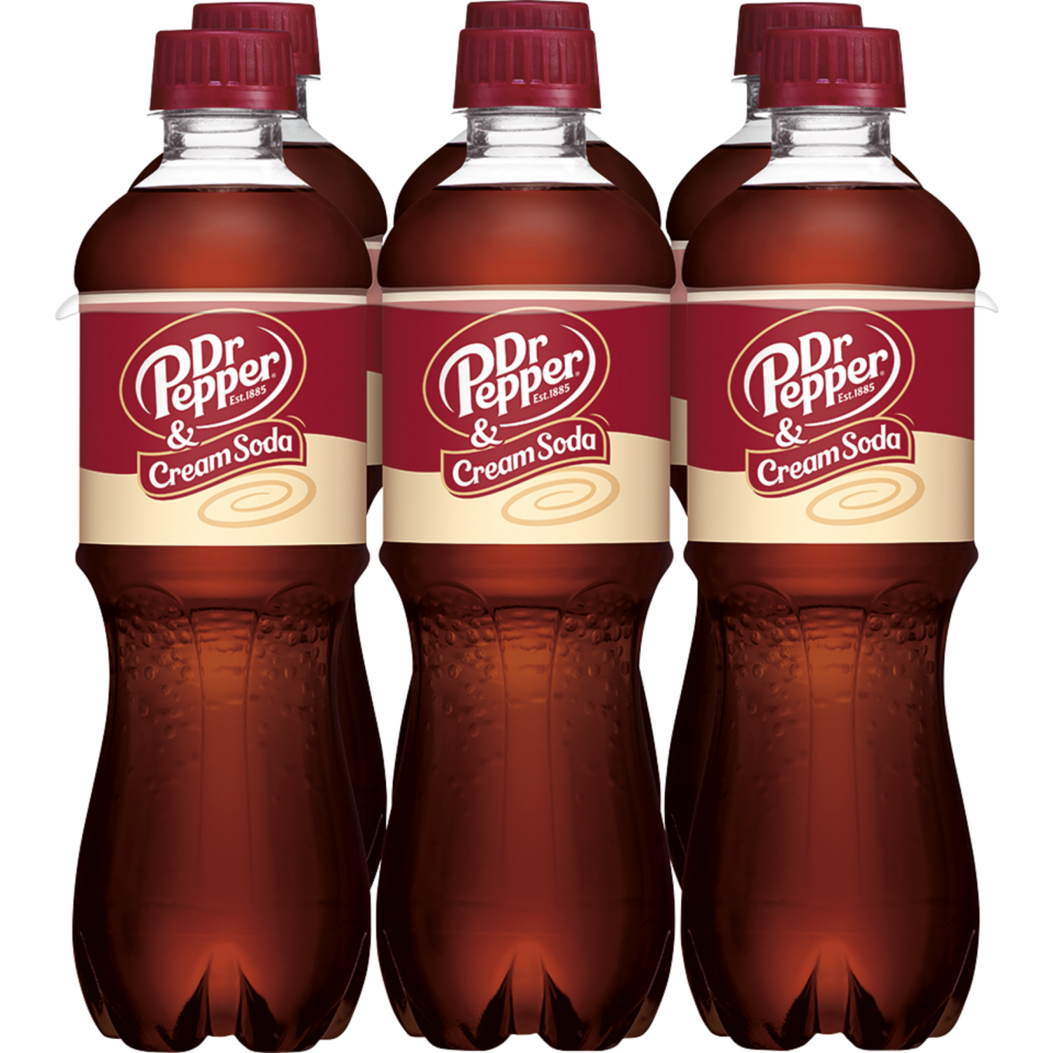 slide 4 of 5, Dr Pepper & Cream Soda, .5 L bottles, 6 pack, 6 ct; 0.5 l