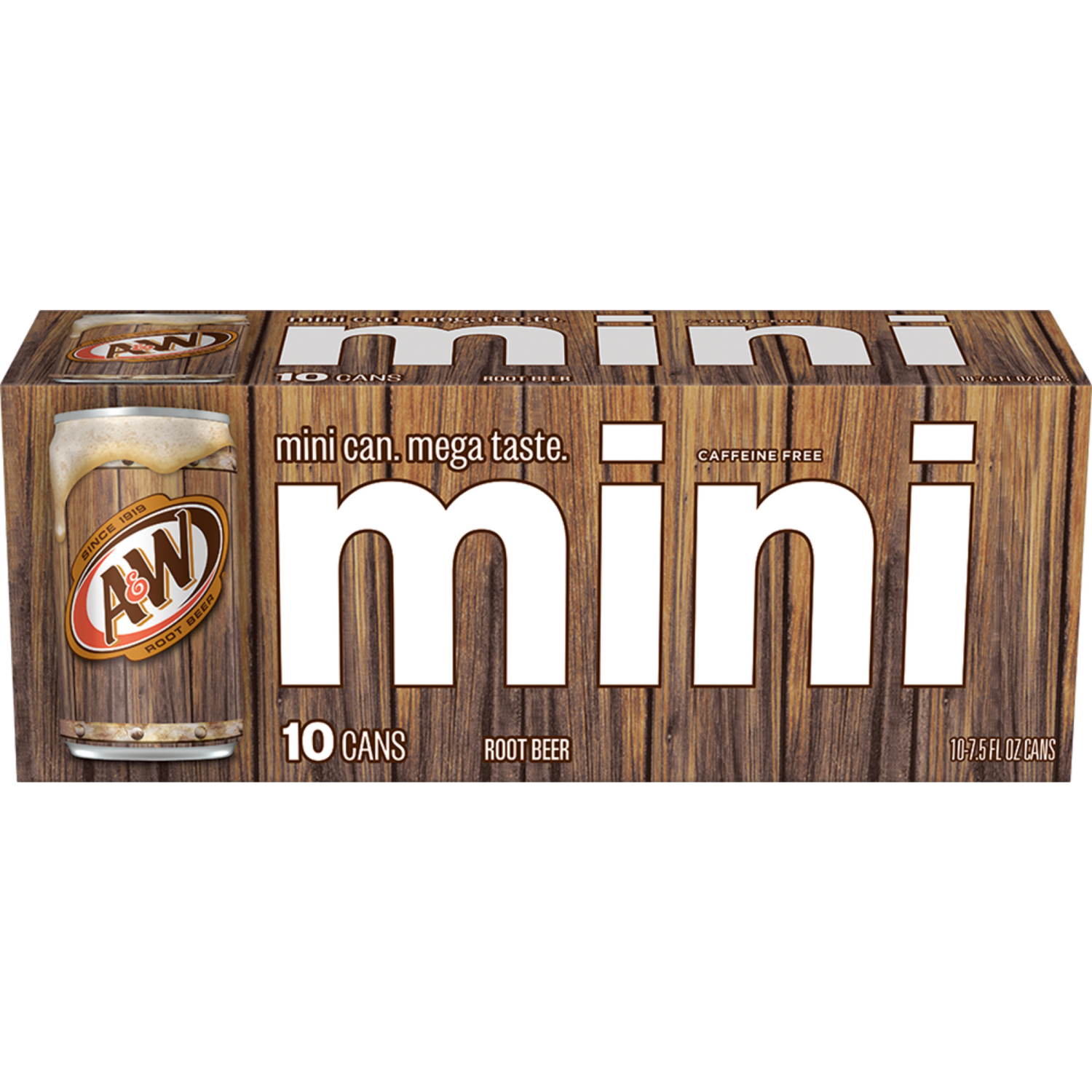 slide 4 of 5, A&W Mini Root Beer Soda 10-7.5 fl oz Cans, 7.5 fl oz, 10 ct