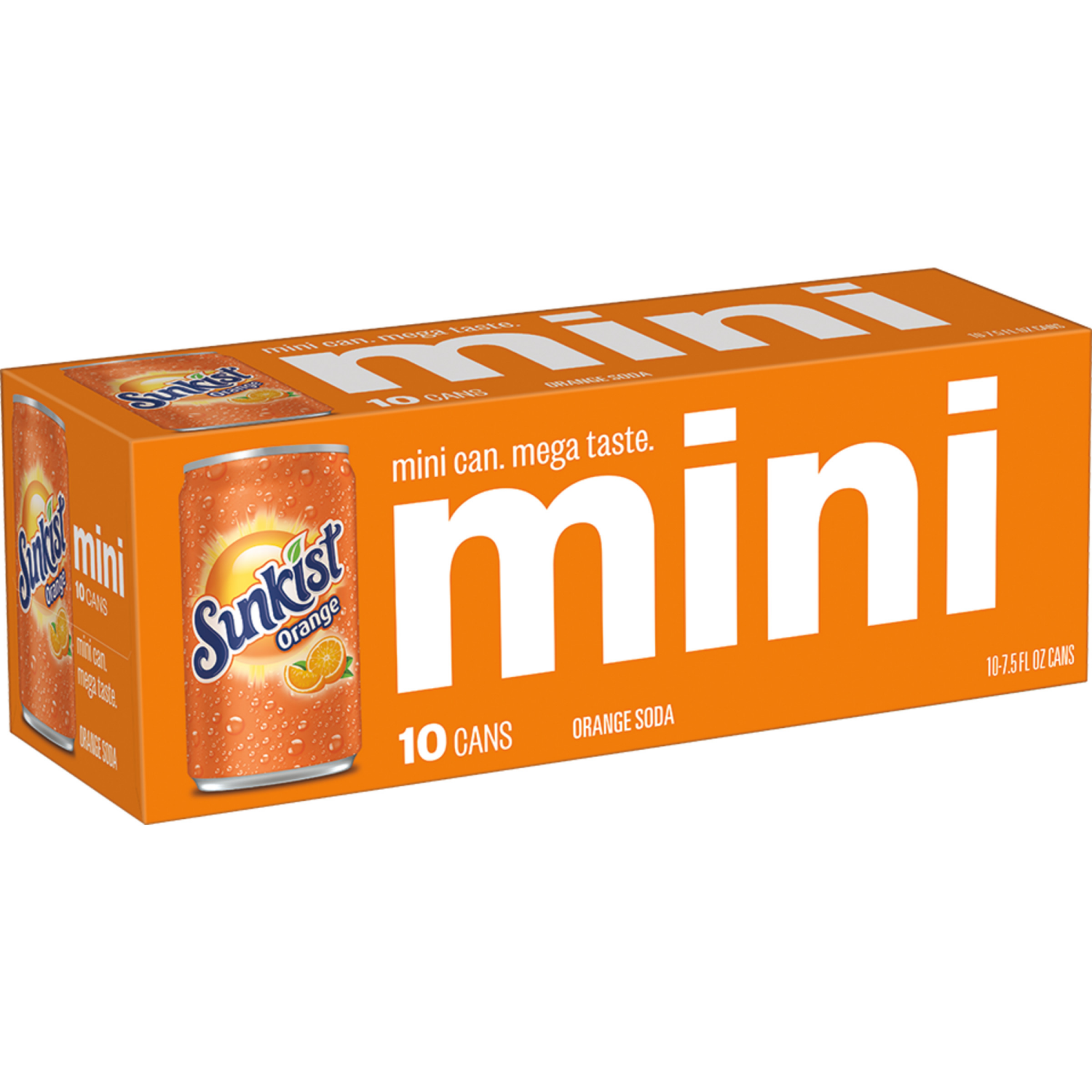 slide 2 of 5, Sunkist Mini Orange Soda 10-7.5 fl oz Cans, 10 ct