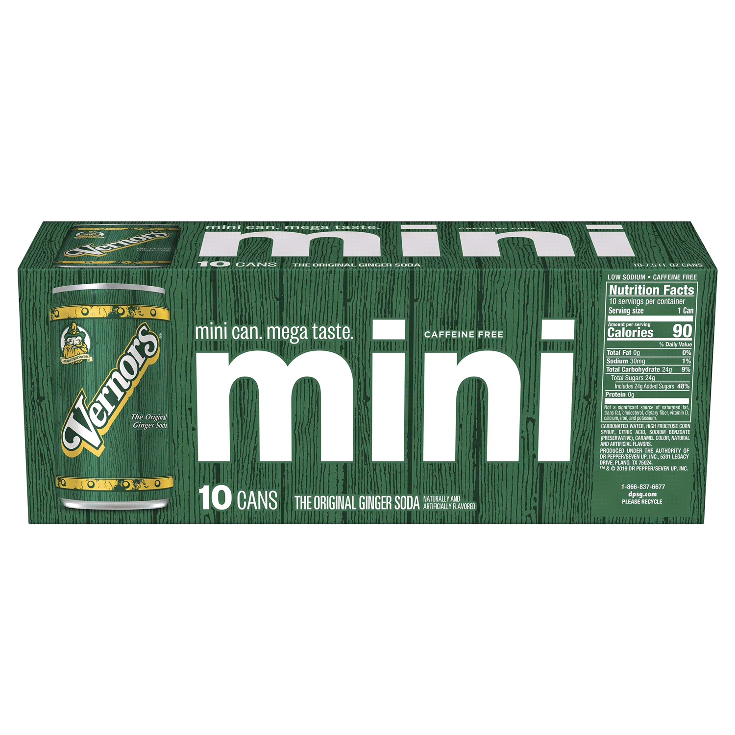 slide 4 of 5, Vernors Mini Caffeine Free Ginger Soda 10-7.5 oz Cans, 10 ct; 7.5 fl oz