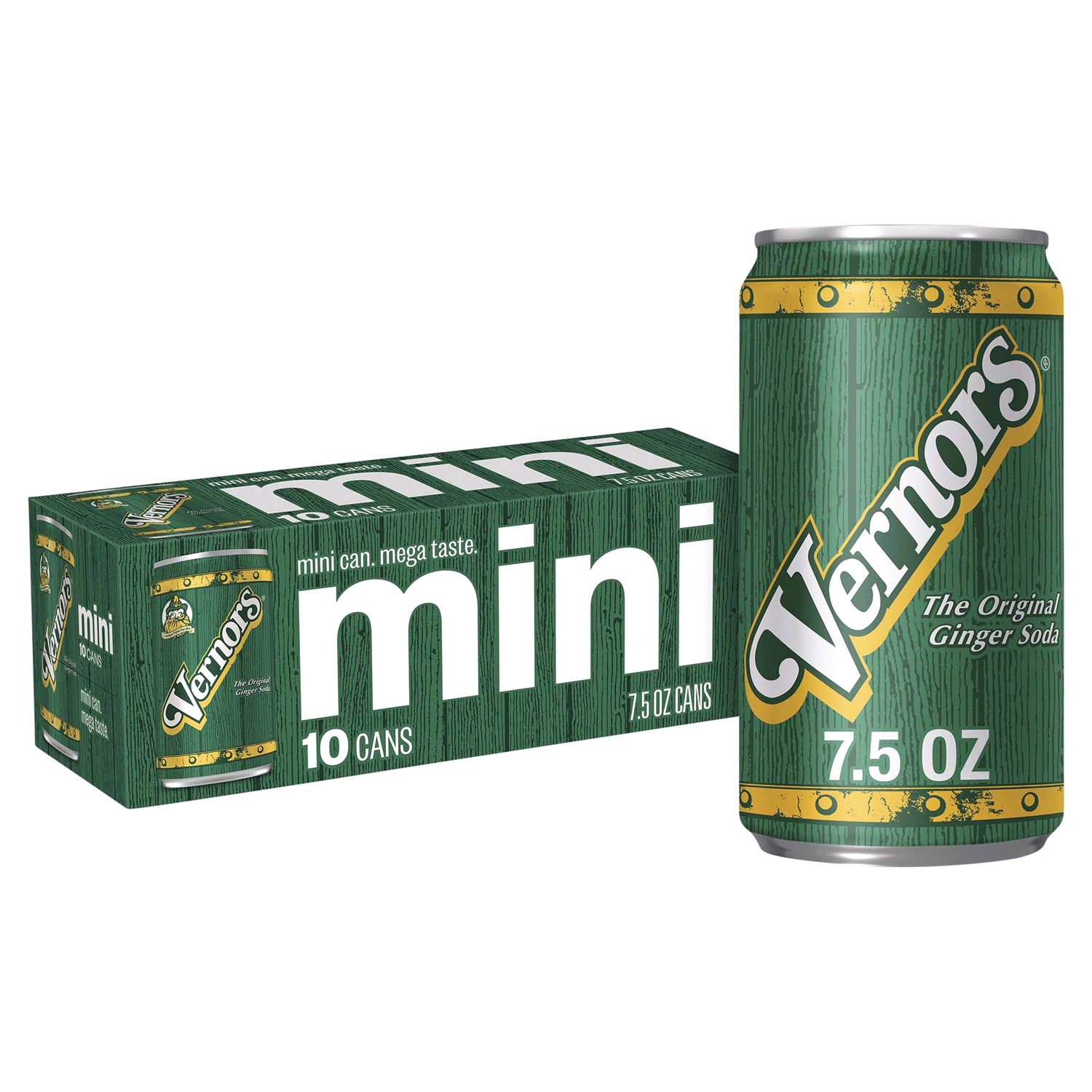 slide 5 of 5, Vernors Mini Caffeine Free Ginger Soda 10-7.5 oz Cans, 10 ct; 7.5 fl oz