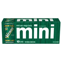 Vernors Mini Caffeine Free Ginger Soda 10-7.5 oz Cans